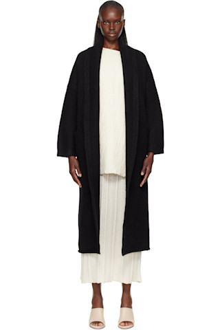 Lauren Manoogian: Black Long Shawl Cardigan | SSENSE