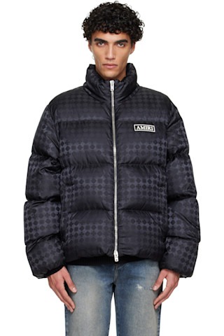 AMIRI: Black MA Quad Jacquard Down Jacket | SSENSE