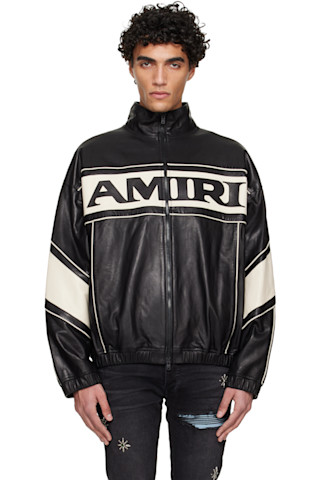 AMIRI: Black 'AMIRI' Sport Leather Jacket | SSENSE