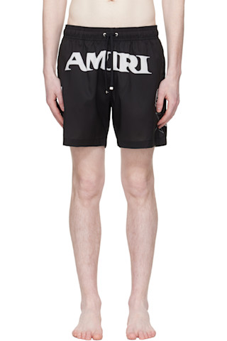 AMIRIのブラック 'AMIRI Sport' スイムショーツがセール中