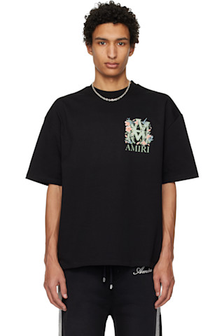 AMIRI: ブラック MA Floral オーバーサイズ Tシャツ | SSENSE 日本