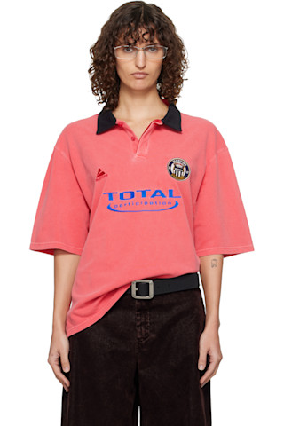 Martine Rose: ピンク S/S 'Total' Sports オーバーサイズ ポロシャツ