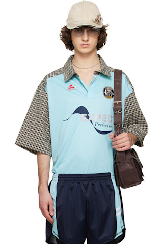 Martine Rose: Blue & Green Polo | SSENSE Canada