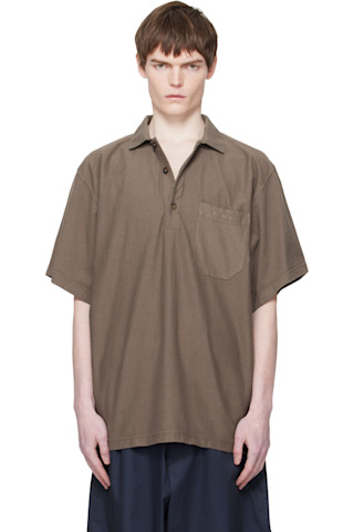 Hed Mayner: Taupe Garment-Dyed Polo | SSENSE