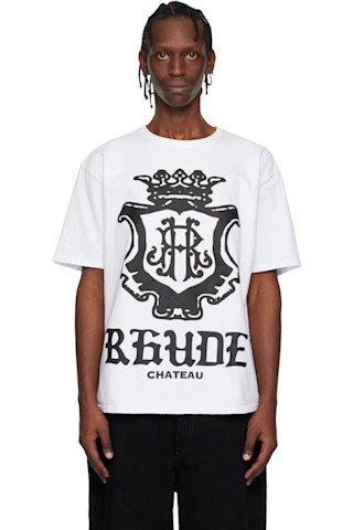 Rhude: ホワイト Chateau Crest オーバーサイズ Tシャツ | SSENSE 日本