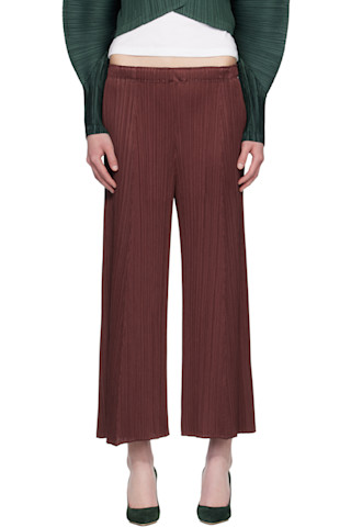PLEATS PLEASE ISSEY MIYAKE: Brown Monthly Colors November Trousers