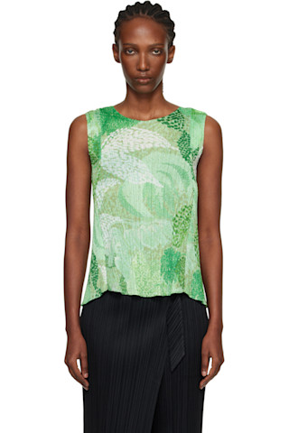 PLEATS PLEASE ISSEY MIYAKE: Green Foggy Forest Top | SSENSE PLEATS PLEASE ISSEY MIYAKE: Green Foggy Forest Top | SSENSE
