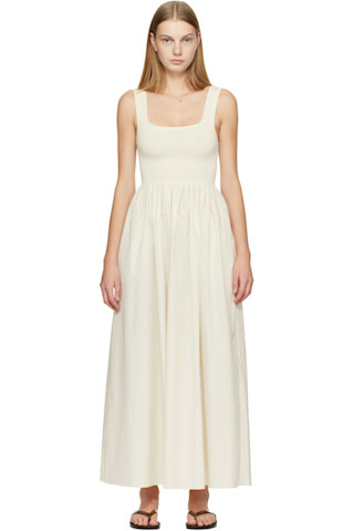 Matteau Knit And Cotton Dress - Ecru | 2