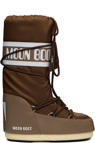 靴 MENS 28-30 MOONBOOT ICON NYLON 45/47 Moon Boot: ブラウン Icon ナイロン ブーツ | SSENSE 日本