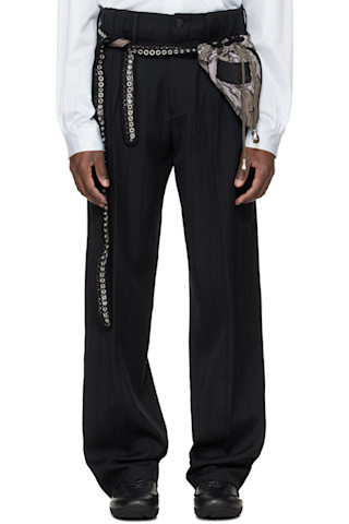 Kiko Kostadinov: Black Tarhos Pleated Trousers | SSENSE Canada