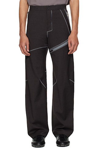 Brown Fosco Trousers by Kiko Kostadinov on Sale