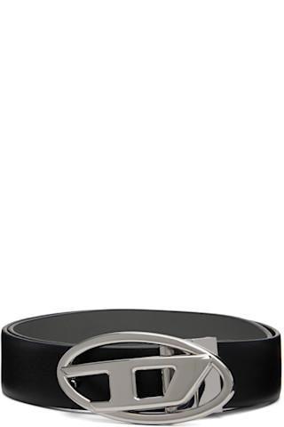 Diesel: ブラック 3.9cm リバーシブル レザーベルト | SSENSE 日本