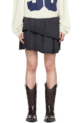 Acne Studios: Navy Fleece Mini Skirt | SSENSE