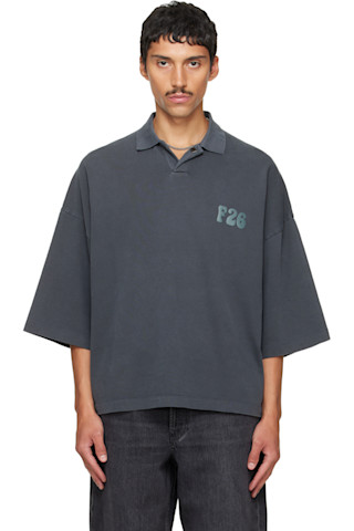 ESSENTIALS FEAR OF GOD ポロシャツ グレー Fear of God ESSENTIALS: グレー クロップド ポロシャツ | SSENSE 日本