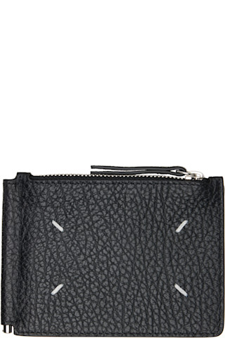 Maison Margiela: Black Four Stitches Money Clip Wallet | SSENSE