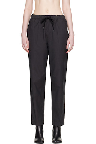 MM6 Maison Margiela: Black Wool Drawstring Trousers | SSENSE