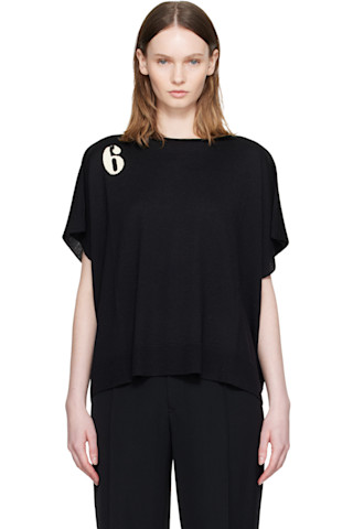 MM6 Maison Margiela: Black '6' Top | SSENSE