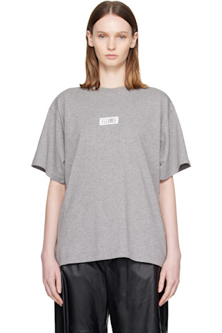 MM6 Maison Margiela: Gray Label Cotton Jersey T-shirt | SSENSE