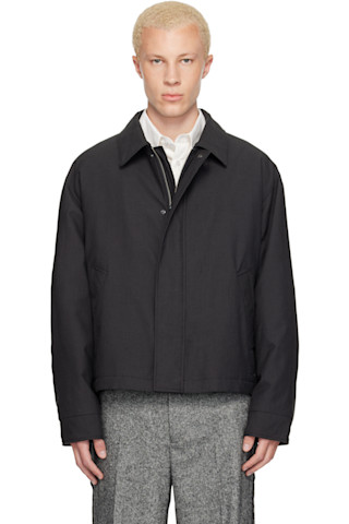 MM6 Maison Margiela: Gray Insulated Cotton Wool Jacket | SSENSE