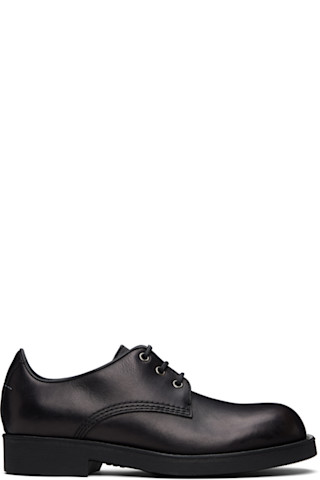 MM6 Maison Margiela: ブラック レースアップダービー | SSENSE 日本