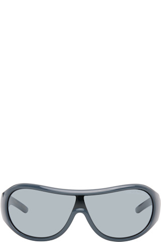 Miu Miu Eyewear: Blue 'Archive 2005' Sunglasses | SSENSE