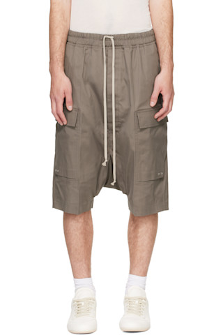 Rick Owens: Gray Tower Pods Cargo Shorts | SSENSE