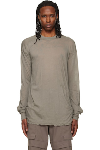 Rick Owens: Gray Tower Rick S Jumbo L/S T-shirt | SSENSE
