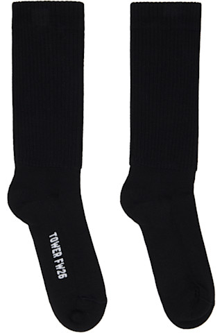 Rick Owens: ブラック Tower ソックス | SSENSE 日本