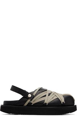 Rick Owens: Black Tower Padded Megalace Platform Loafers | SSENSE