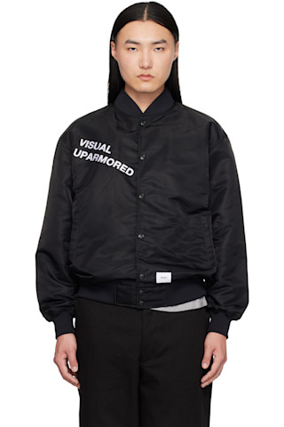WTAPS: ブラック 'Team' バーシティジャケット | SSENSE 日本