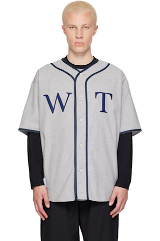 WTAPS: Gray League S/S Cotton Twill Shirt | SSENSE Canada