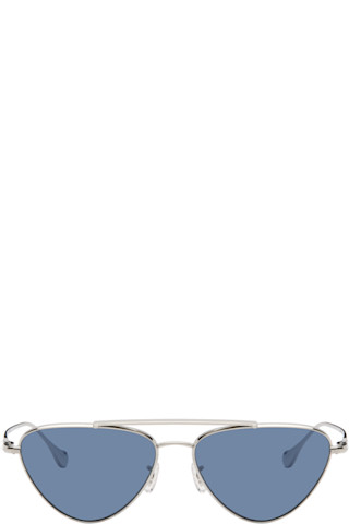 Jil Sander: Silver Oliver Peoples 'Edition 1' Aviator Sunglasses