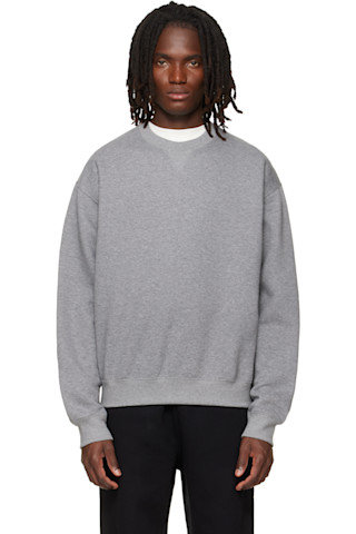 Jil Sander: グレー コットン クルーネック スウェットシャツ | SSENSE