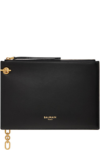Balmain: ブラック Pulse Zipped ポーチ | SSENSE 日本