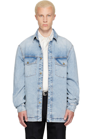 Balmain: ブルー フェード デニムシャツ | SSENSE 日本