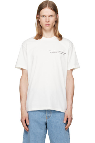 GIVENCHY イラスト入りTシャツ ホワイト S オシャレ 人物 カジュアル Givenchy: ホワイト Archives Print コットン Tシャツ | SSENSE 日本