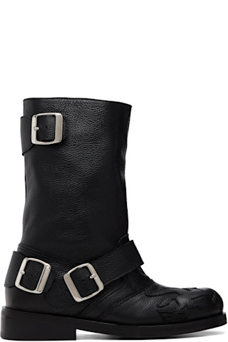 Stefan Cooke: Black Pegasus Biker Boots | SSENSE