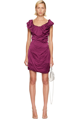 ヴィヴィアンウエストウッド Vivienne Westwood: Burgundy Twisted Ginnie Minidress | SSENSE