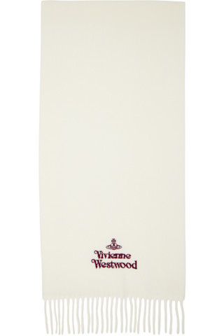 Vivienne Westwood: Off-White Embroidered Scarf | SSENSE