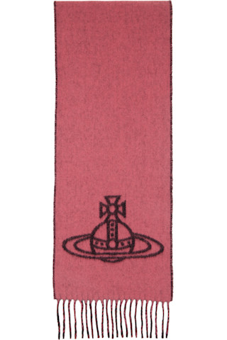 Vivienne Westwood: Black & Pink Double Face Scarf | SSENSE