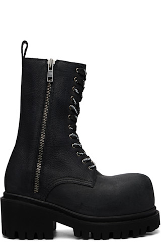 Balenciaga: Black Stomper Boots | SSENSE