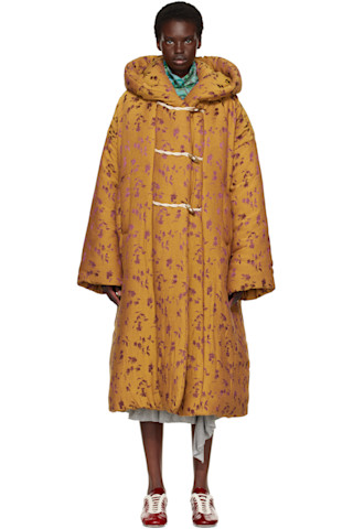 Dries Van Noten: Yellow & Purple Floral Coat | SSENSE