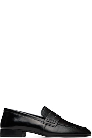 Dries Van Noten: Black Leather Loafers | SSENSE
