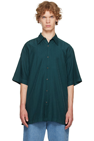 Dries Van Noten: グリーン フローラル シャツ | SSENSE 日本