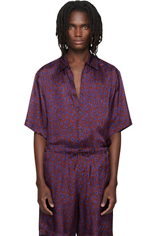 Dries Van Noten: レッド＆パープル Button-Down シャツ | SSENSE 日本