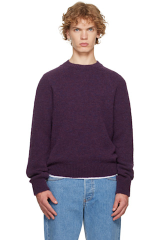 Dries Van Noten: Purple Alpaca Sweater | SSENSE Canada