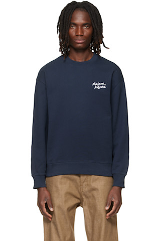 MAISON KITSUNE' - ■美品■2024AW■MAISON KITSUNE メゾンキツネ HANDWRITING COMFORT JUMPER セーター サイズXS ニット クルーネック ロゴ刺繍 ブランド古着【中古】20250602/RA4999 Maison Kitsuné: Navy Handwriting Comfort Sweatshirt | SSENSE Canada