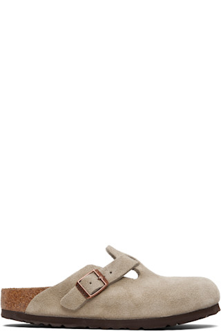 Birkenstock: トープ Boston Soft Footbed スエードレザー レギュラー