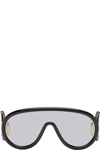 LOEWE: Black Wave Mask Sunglasses | SSENSE