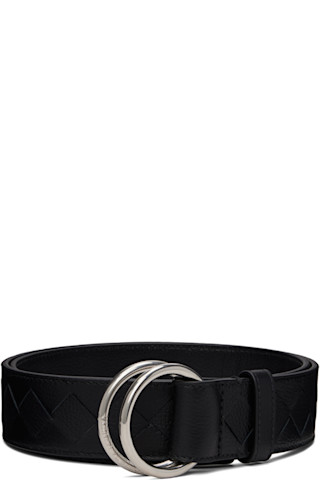 Bottega Veneta: ブラック D-Ring Pebble Calf ベルト | SSENSE 日本